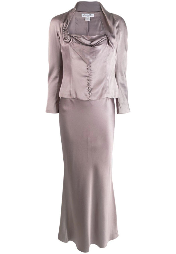 Christian Dior Pre-owned tvådelad kostym med kjol - Grå