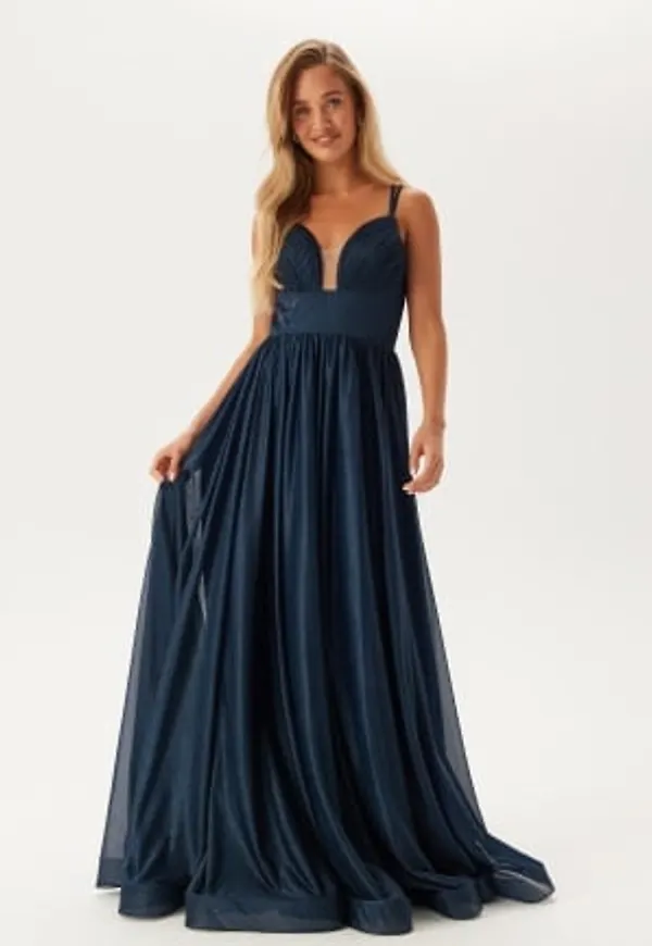 Christian Koehlert Sparkling Evening Dress With Tie Back Glitter Twilight Blue 42