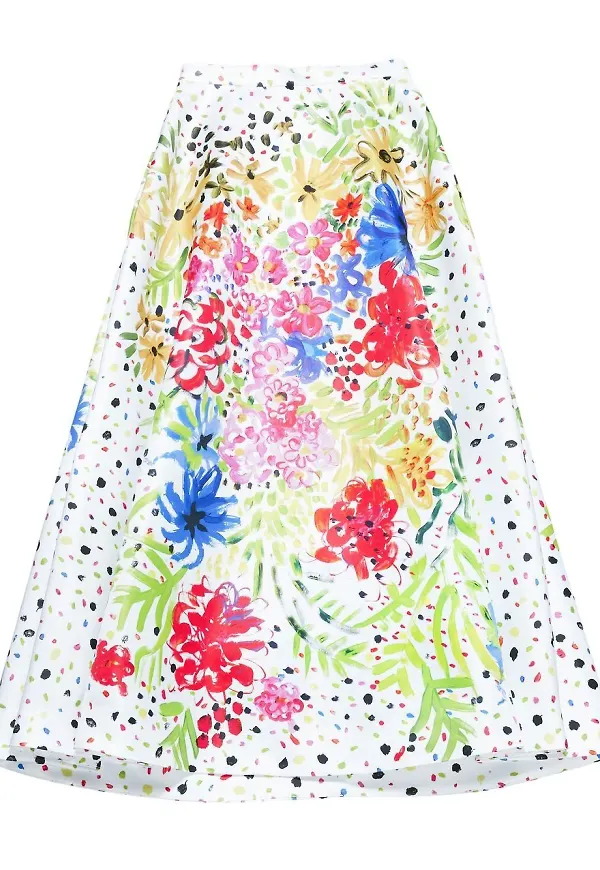 Christopher Kane blommig A-linjekjol - Vit