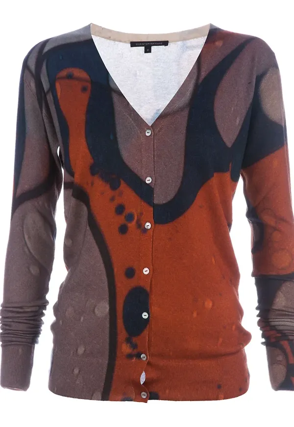 Christopher Kane Marble print cardigan - Blå