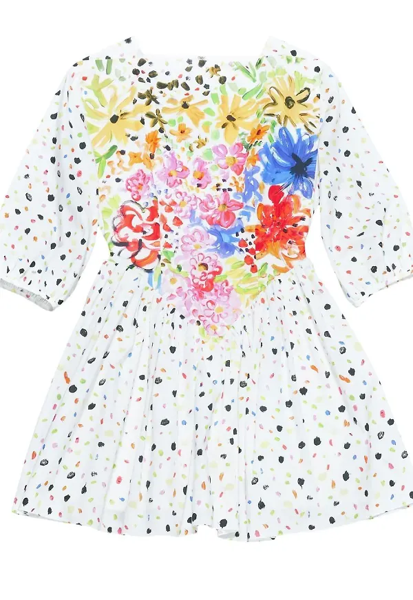 Christopher Kane målad blommig klänning - Vit