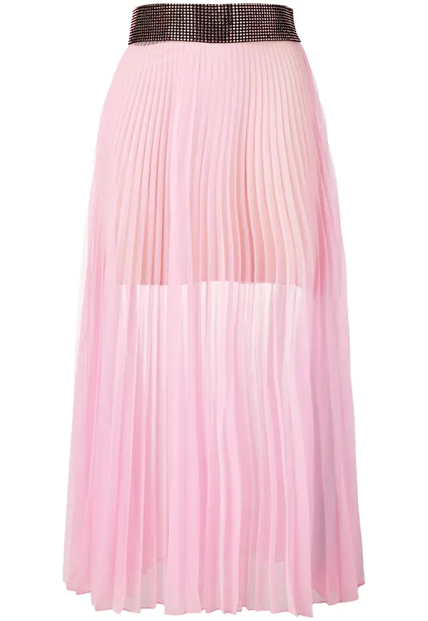 Christopher Kane plisserad kjol med strass - Rosa