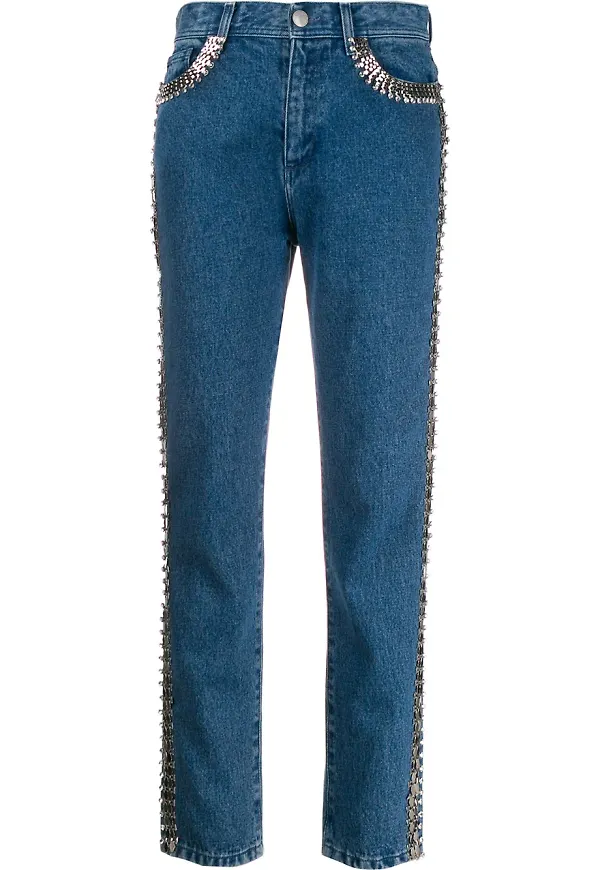 Christopher Kane randiga utsmyckade jeans - Blå