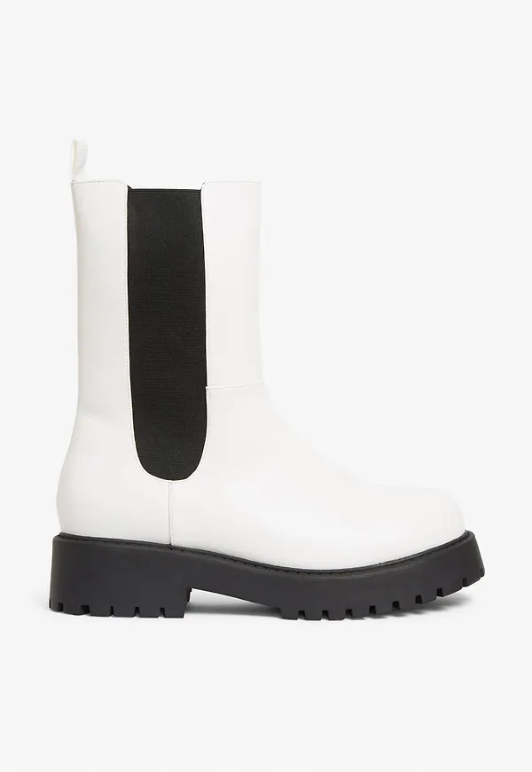 Chunky chelsea boots - White