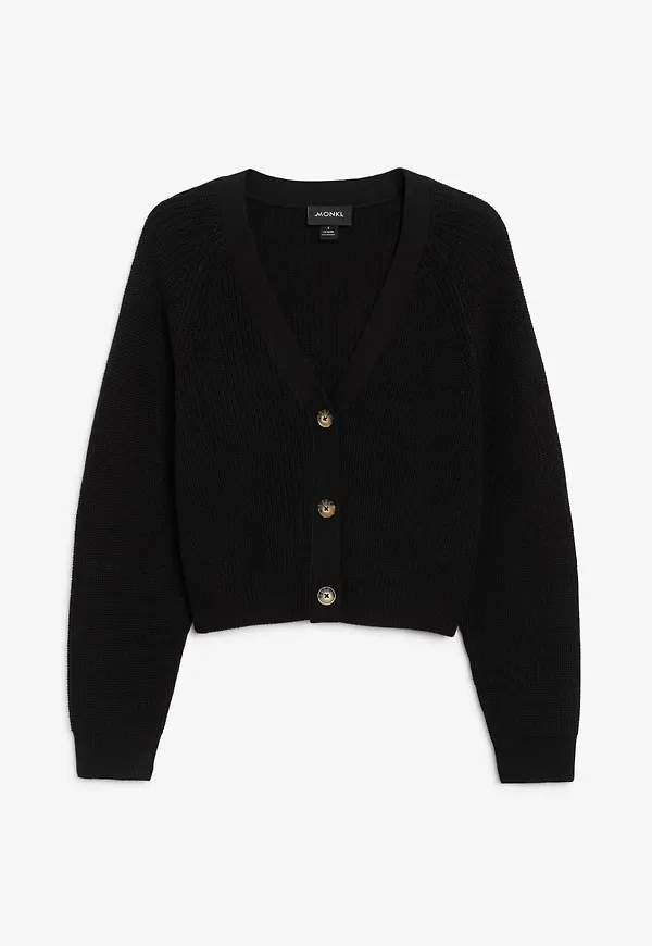 Chunky cropped cardigan - Black