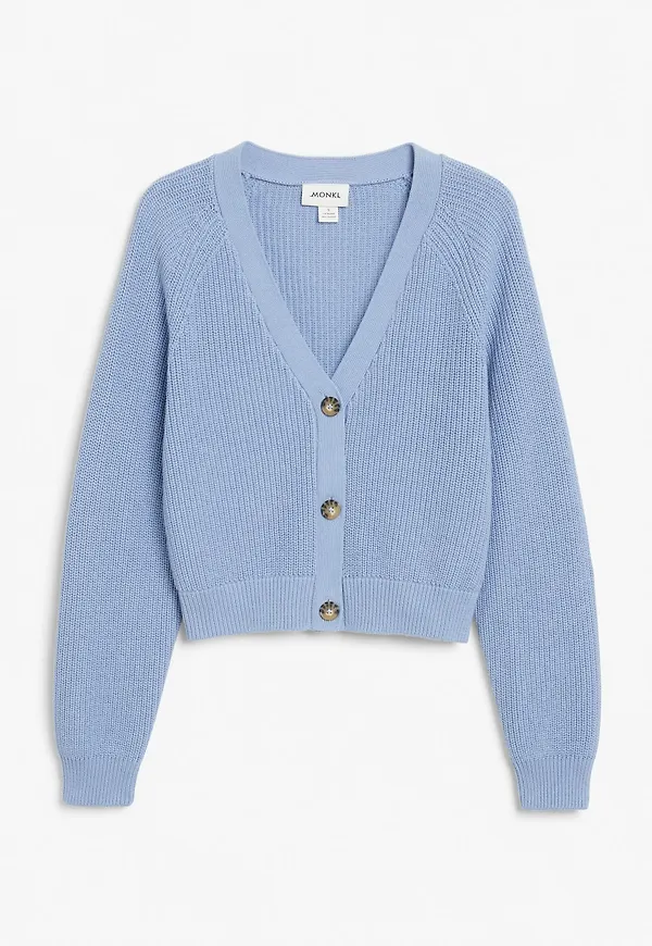 Chunky cropped cardigan - Blue