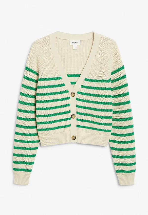 Chunky cropped cardigan - Green