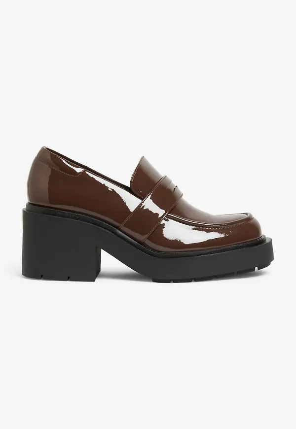 Chunky heeled loafers - Brown