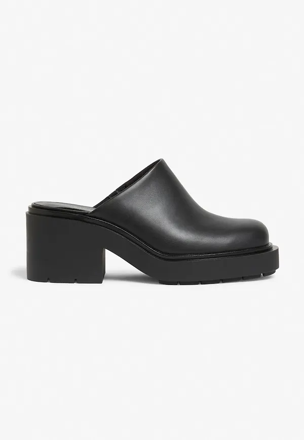 Chunky heeled mules - Black