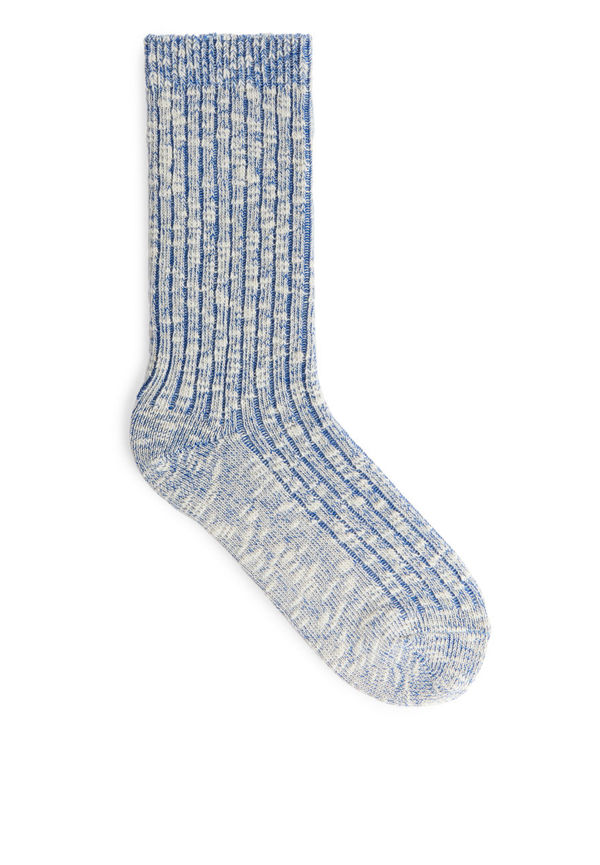 Chunky Knit Socks - Blue