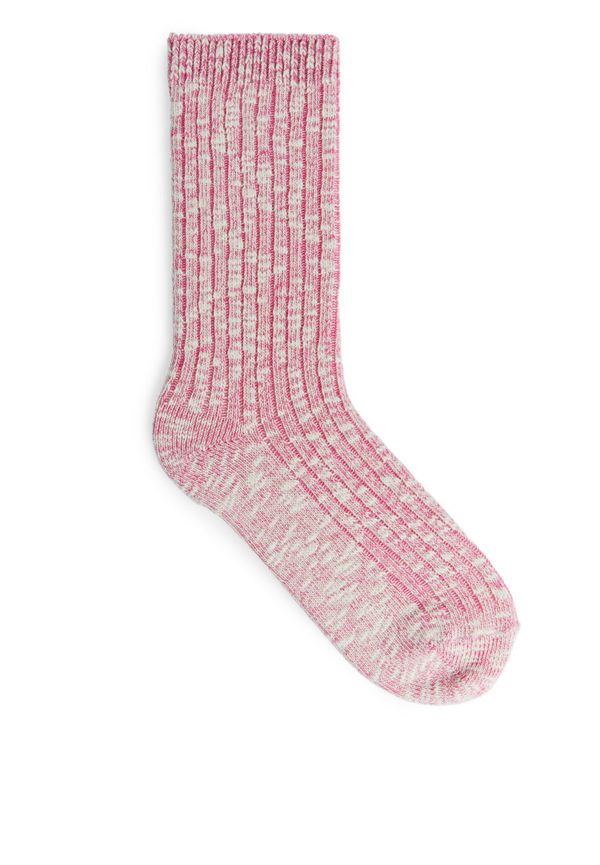 Chunky Knit Socks - Pink