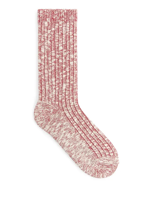 Chunky Knit Socks - Red