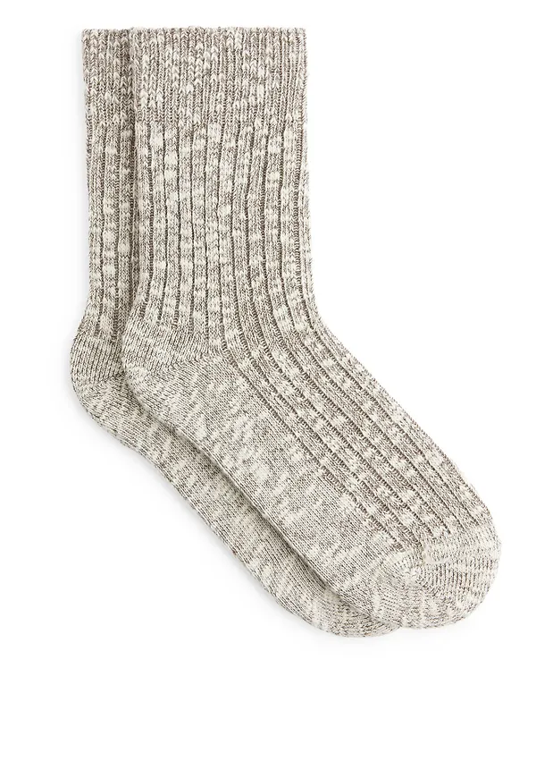 Chunky Knit Socks - Beige