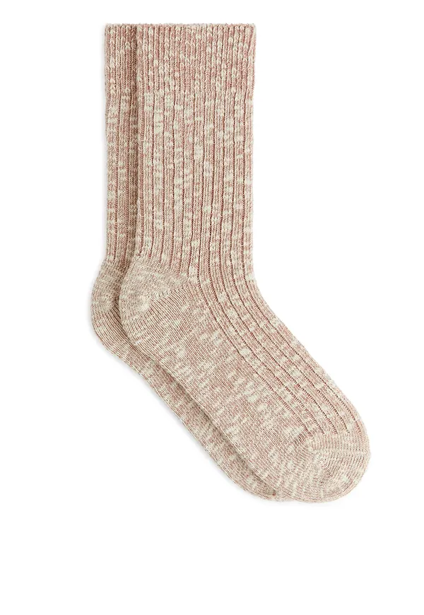 Chunky Knit Socks - Orange
