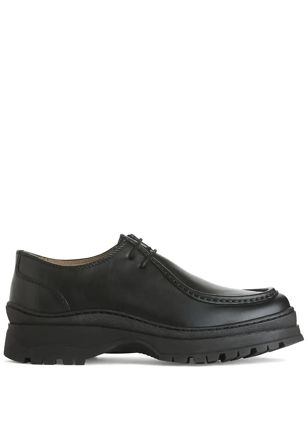 Chunky Leather Boots - Black