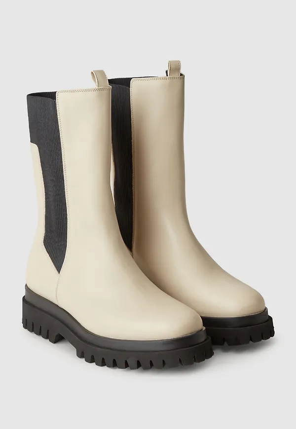 CHUNKY LEATHER CHELSEA BOOTS