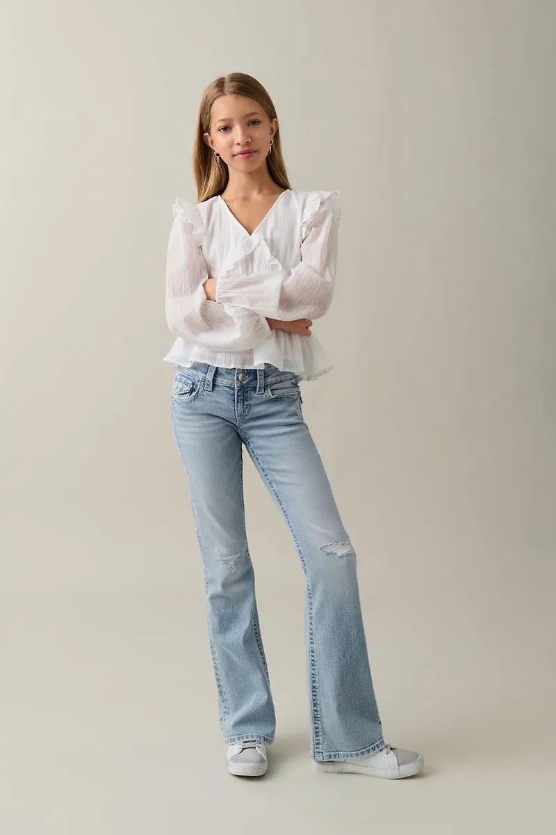 Chunky low flare jeans