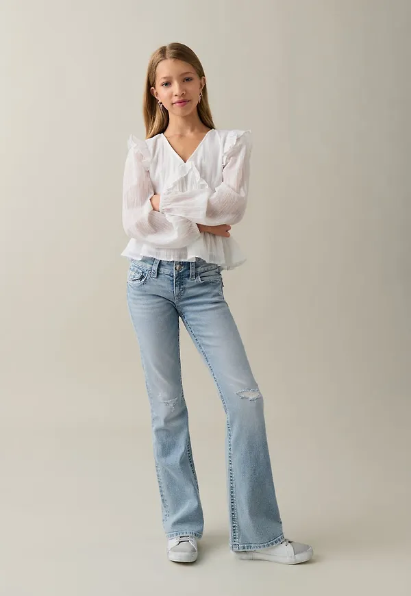 Chunky low flare jeans