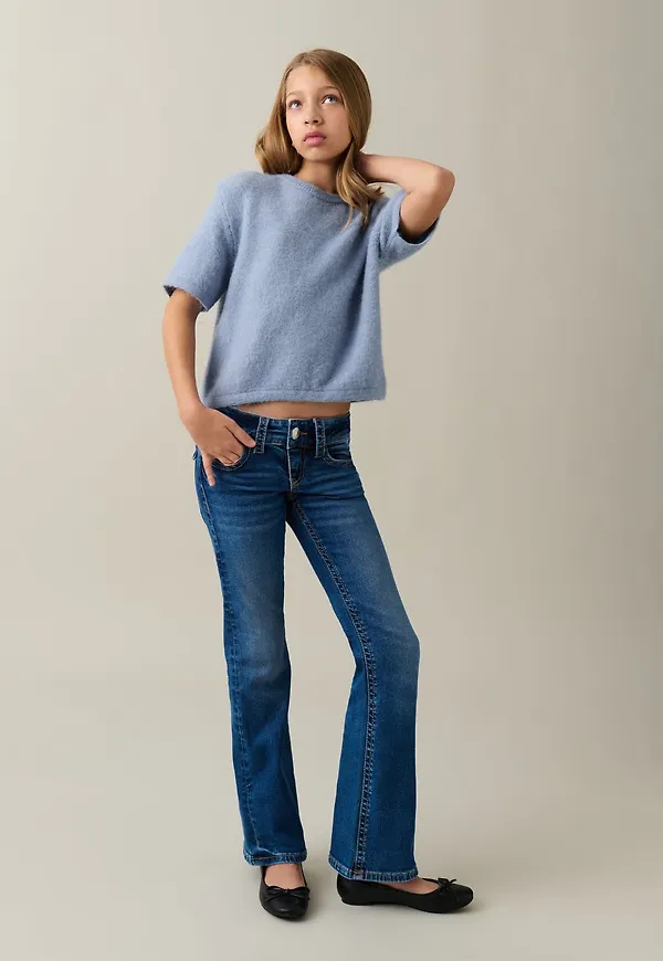 Chunky low flare jeans