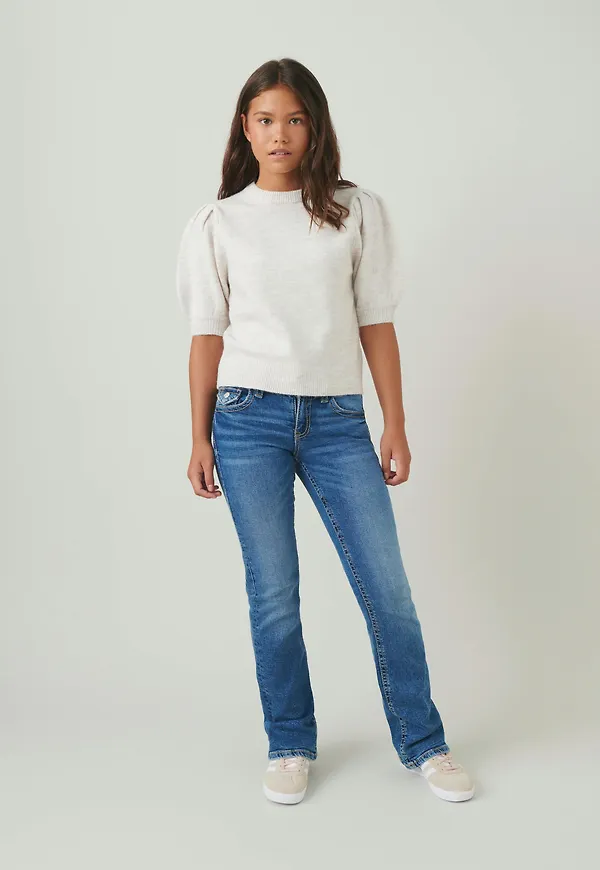 Chunky low flare jeans