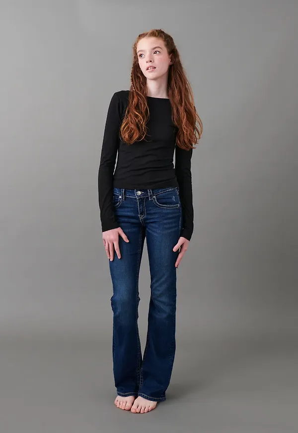 Chunky low flare jeans