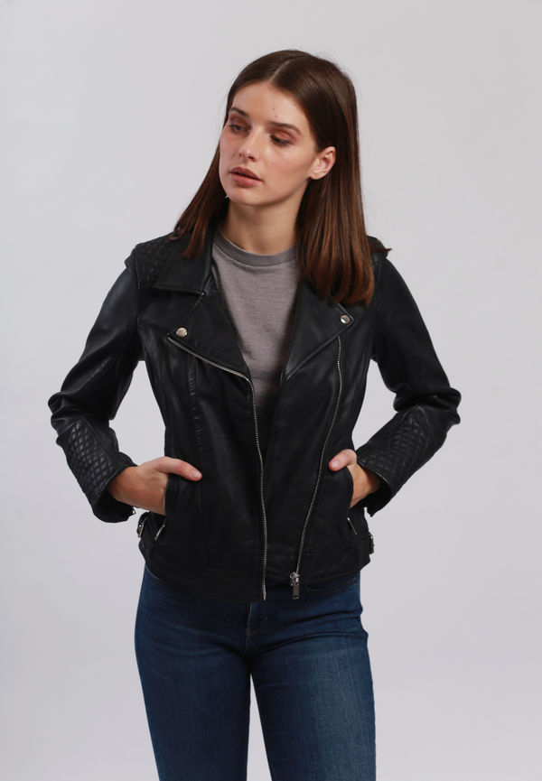 Chyston Leather Jacket Athena, Jackor i storlek M och färg Svart