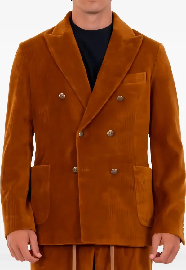 Circolo 1901 dubbelknäppt manchesterjacka - Brun