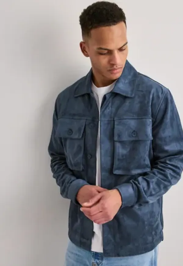 Ciszere Nash Vegan Suede Jacket Overshirts Blå