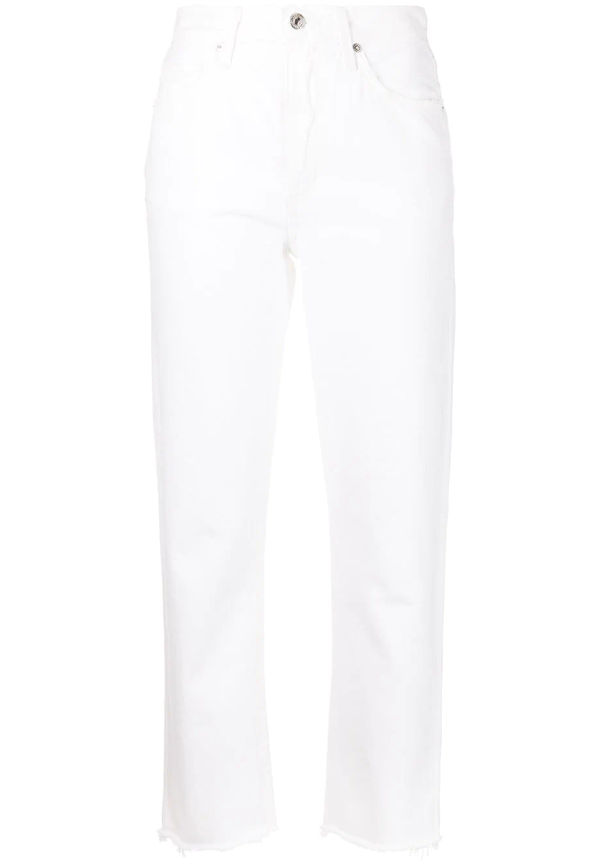 Citizens of Humanity croppade jeans med hög midja - Vit
