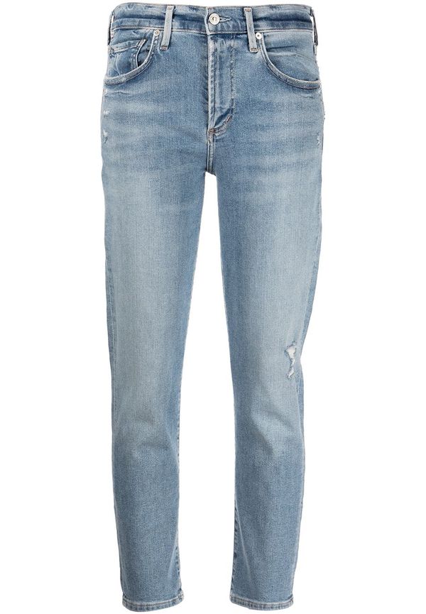 Citizens of Humanity Ella croppade slim fit-jeans - Blå
