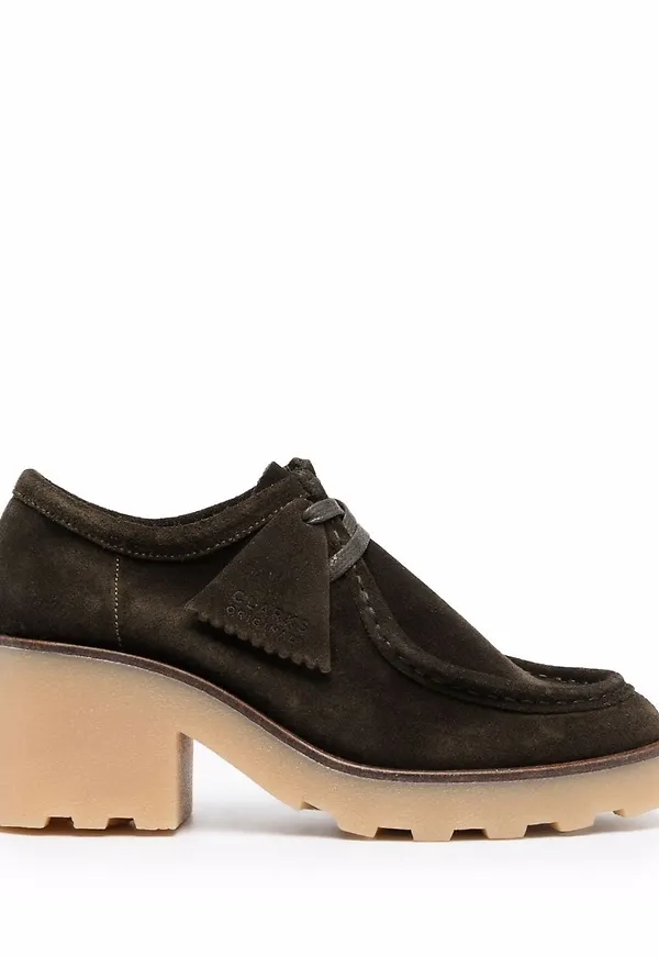 Clarks ankelboots med snörning - Grön
