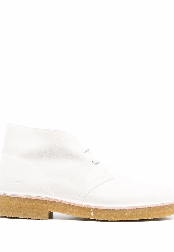 Clarks ankelboots med snörning - Vit