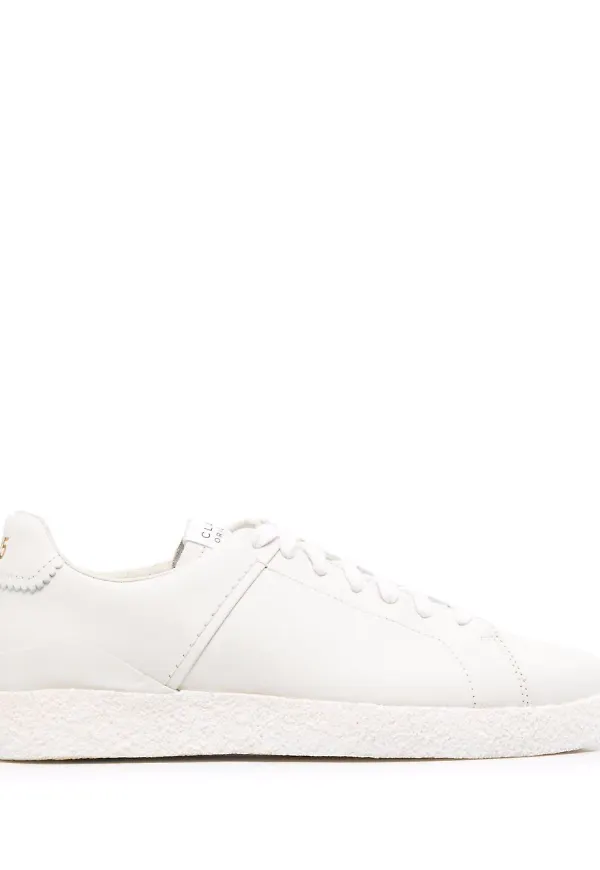 Clarks låga lädersneakers med panel - Vit