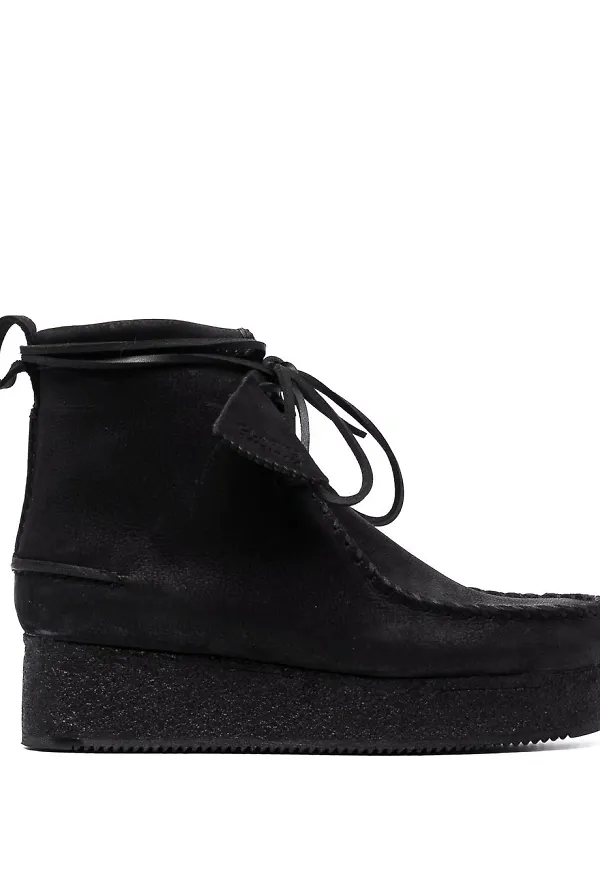 Clarks Originals Wallabee läderstövlar - Svart