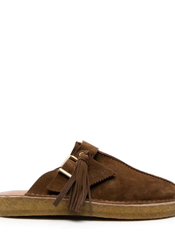 Clarks slip-ons i mocka och läder med spänne - Brun