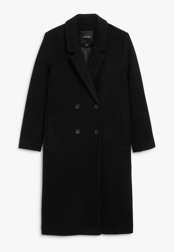 Classic double-breasted coat - Black