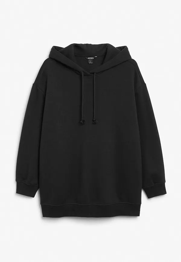Classic drawstring long sleeve hoodie - Black