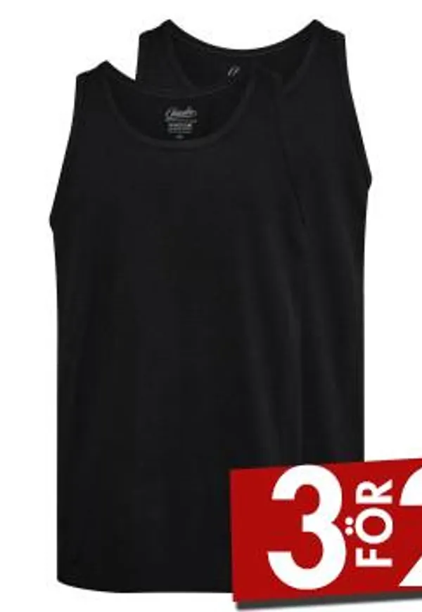 Claudio 2P Cotton Tanktop Svart bomull Small Herr