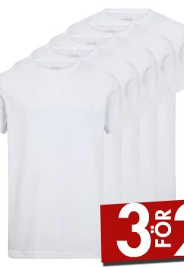 Claudio 5P Cotton T-Shirt Vit bomull Large Herr