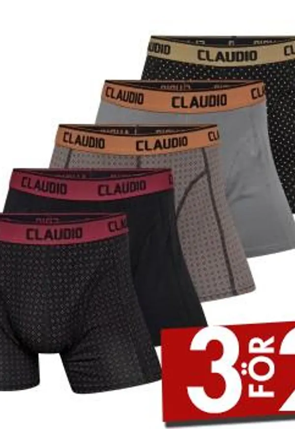 Claudio Kalsonger 5P Trunks Mönstrat Small Herr
