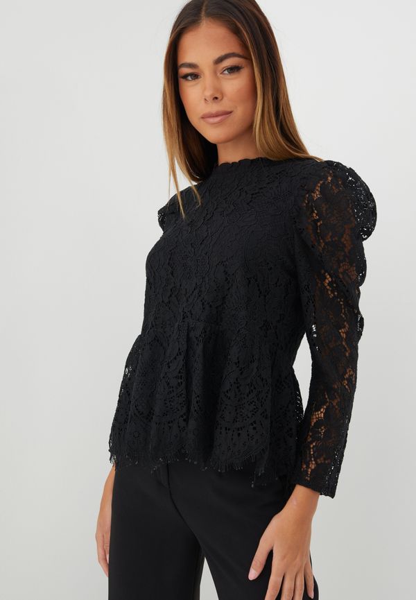 Co'couture - Vardagsblusar - Black - Winter Lace Blouse - Blusar & Skjortor - Everyday blouses