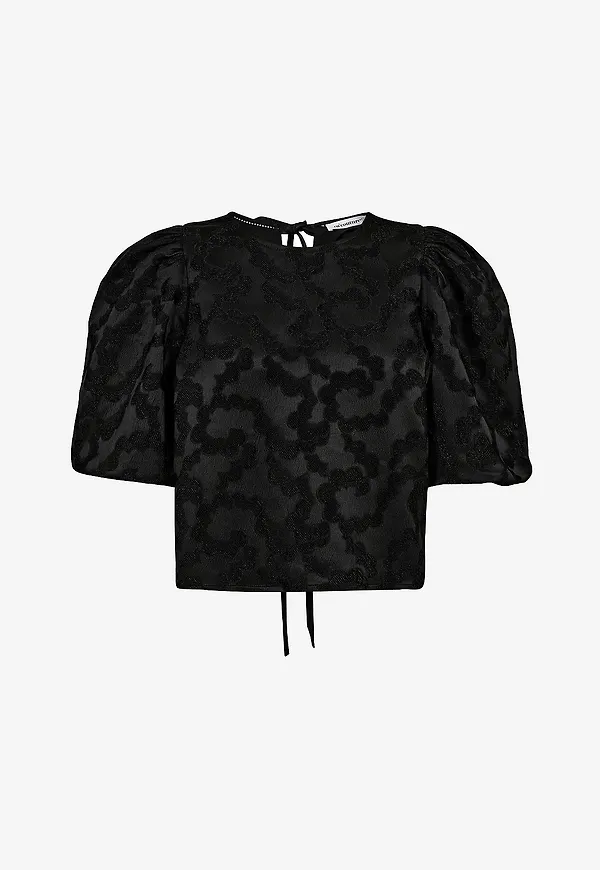 co'couture - Blus BlankaCC Bow Blouse - Svart