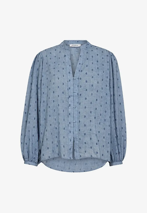 co'couture - Blus DottieCC V-shirt - Blå