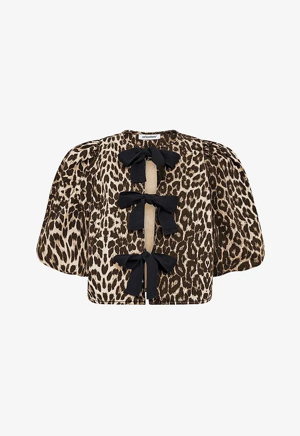 co'couture - Blus Leocc Bow Blouse - Grön