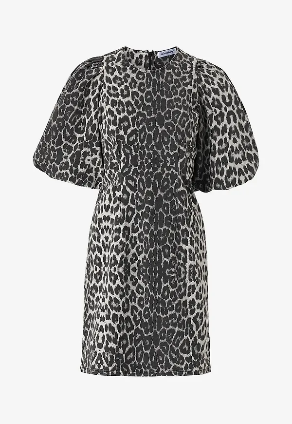 co'couture - Klänning LeoCC Crop Puff Dress - Grå