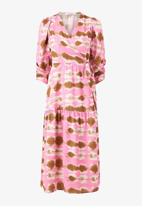 co'couture - Omlottklänning Fossil Wrap Dress - Rosa
