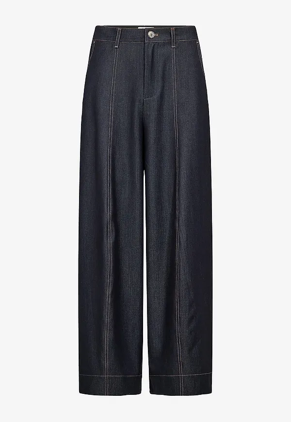 co’couture - Ballongbyxor Terrycc Barrel Pant - Blå