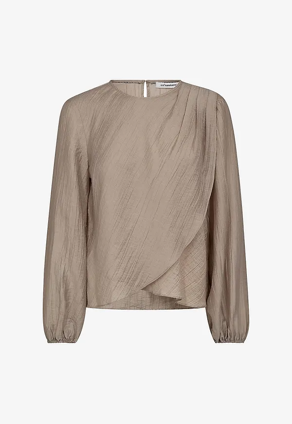 co'couture - Blus ccConny Drape - Beige