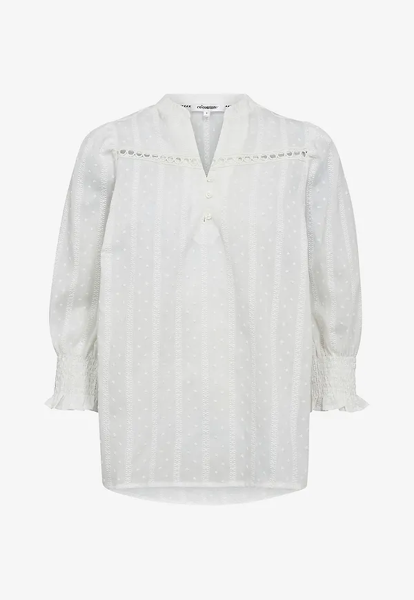 co'couture - Blus Maddiecc Frill SS - Vit