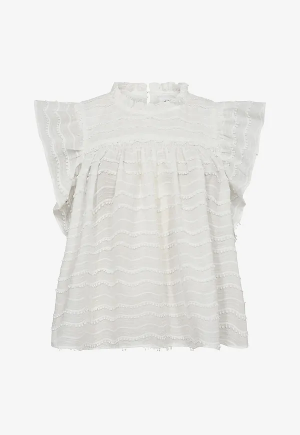 co'couture - Blus WavedingCC Top - Vit